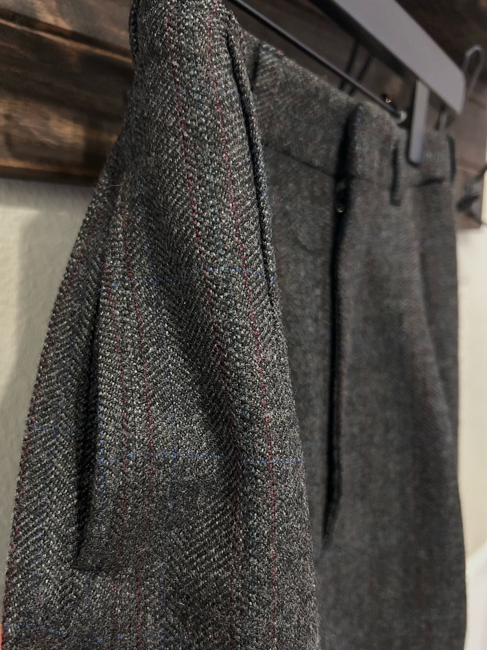 Vintage Ralph Lauren High Rise Ankle Wool Trousers USA Charcoal Gray 80s 90s - Picture 4 of 10